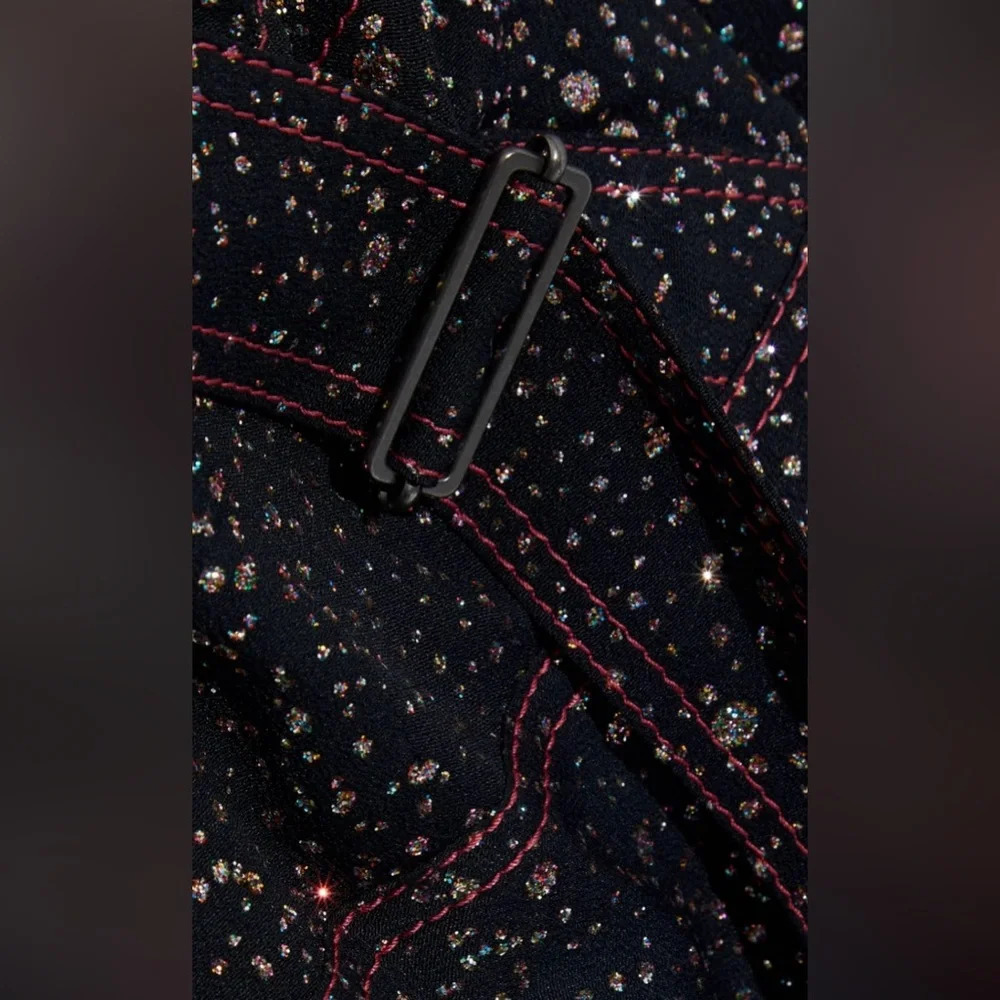 SIES MARJAN Genevieve asymmetric glittered crepe top - Picture 6 of 13